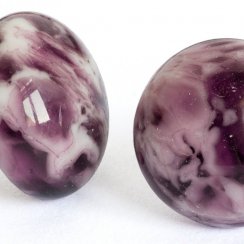 Purple marbled glass earrings PUZETY N1836