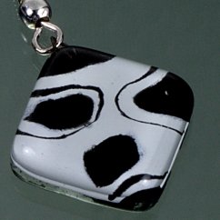 Sklenené náušnice čiernobiele LENORE N1701