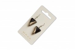 Silver-black glass earrings - triangle N5103