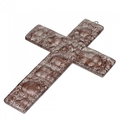 Brown glass wall cross