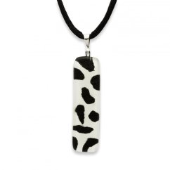 Rectangular glass pendant, black and white LENORE P1704