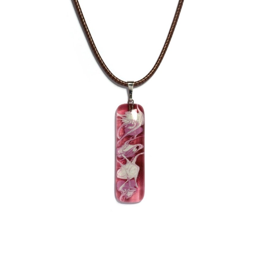 Rectangle glass pendant in burgundy CHIARA P1201