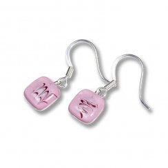 Pink glass earrings HELENE N1103
