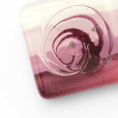 Štvorcový sklenený prívesok ružový HELENE P1118