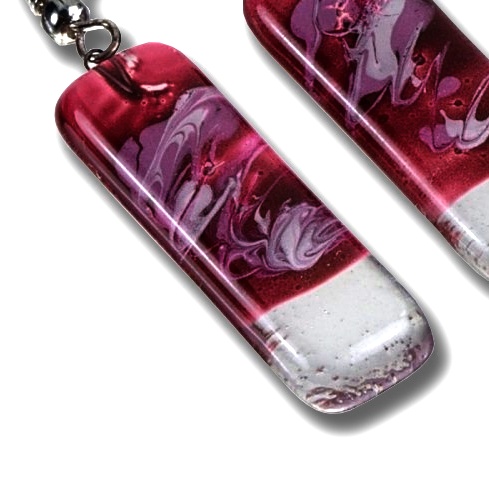 Burgundy glass earrings CHIARA N1201