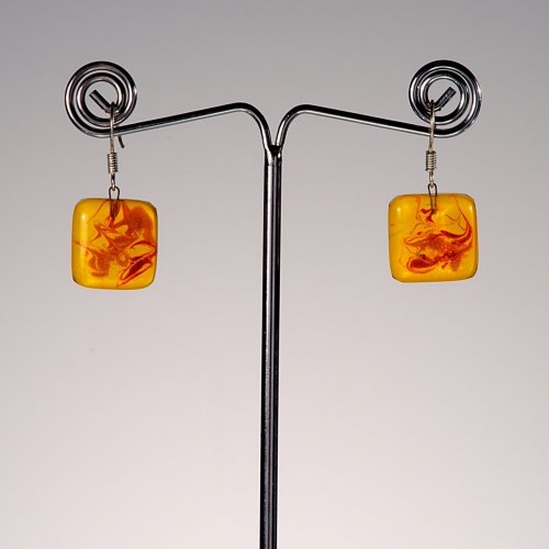 Glass earrings yellow JULIET N1301