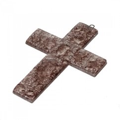 Small brown glass wall cross