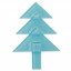 Szklane drzewko ornament w kolorze w pastelowym niebieskim - gwiazdy
