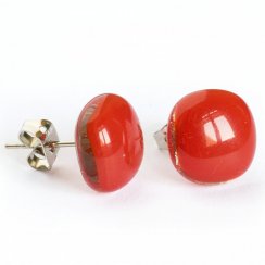 Red glass earrings PUZETY N1831