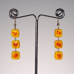Glass earrings yellow JULIET N1303