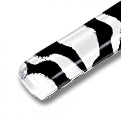 Szklany wisiorek prostokątny czarno-biały LENORE P1703
