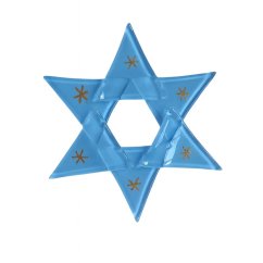 Vianočná sklenená hviezda modrá