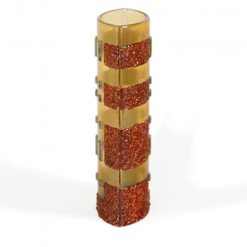 Red-yellow glass vase MORN CITY
