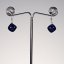 Dark blue glass earrings PARIS N0307