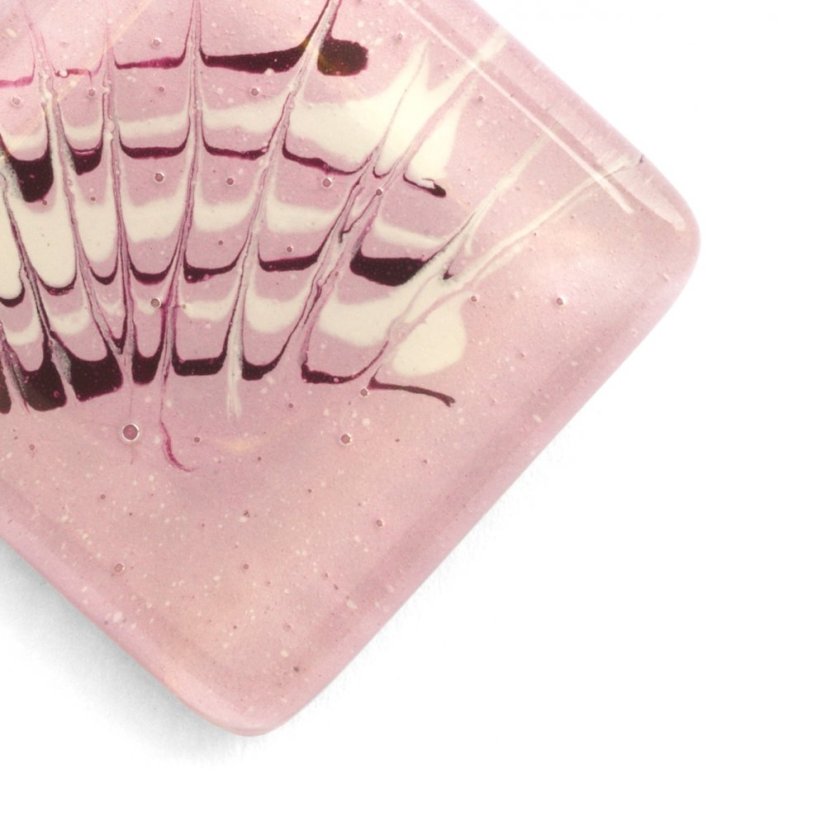 Skleněný přívěsek kosočtvercový růžový HELENE P1108