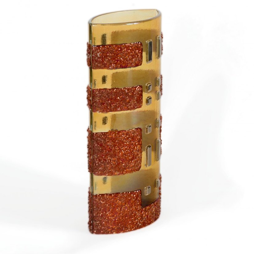Red-yellow glass vase MORN CITY