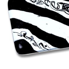 Rhombus glass pendant, black and white LENORE P1708