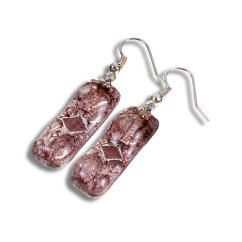 Brown glass earrings TERRA N036