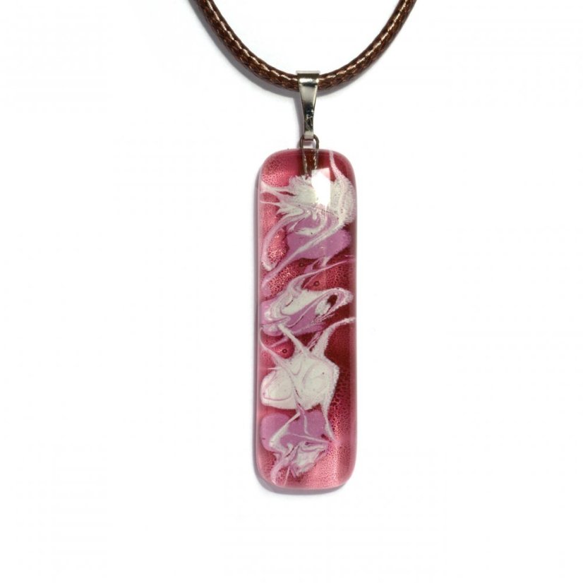 Rectangle glass pendant in burgundy CHIARA P1201