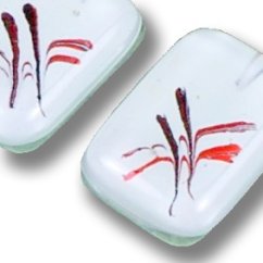 Glass earrings white CAROLINA N030