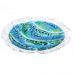 Round glass bowl MADEIRA with lace