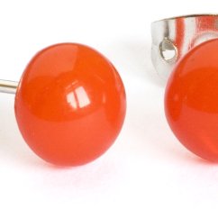 Orange glass earrings PUZETY N1834