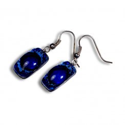 Dark blue glass earrings PARIS N0301