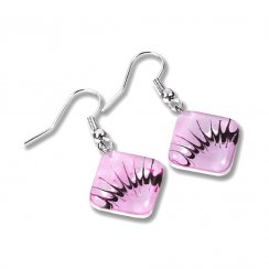 Pink glass earrings HELENE N1109
