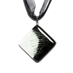 Black and white rhomb glass pendant LENORE P1706
