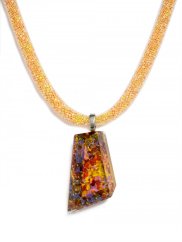Cut amber glass jewel PRV0801
