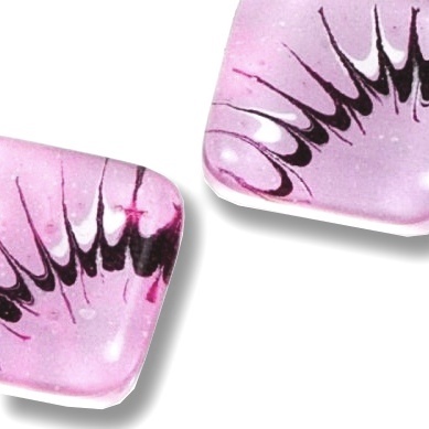 Pink glass earrings HELENE N1109