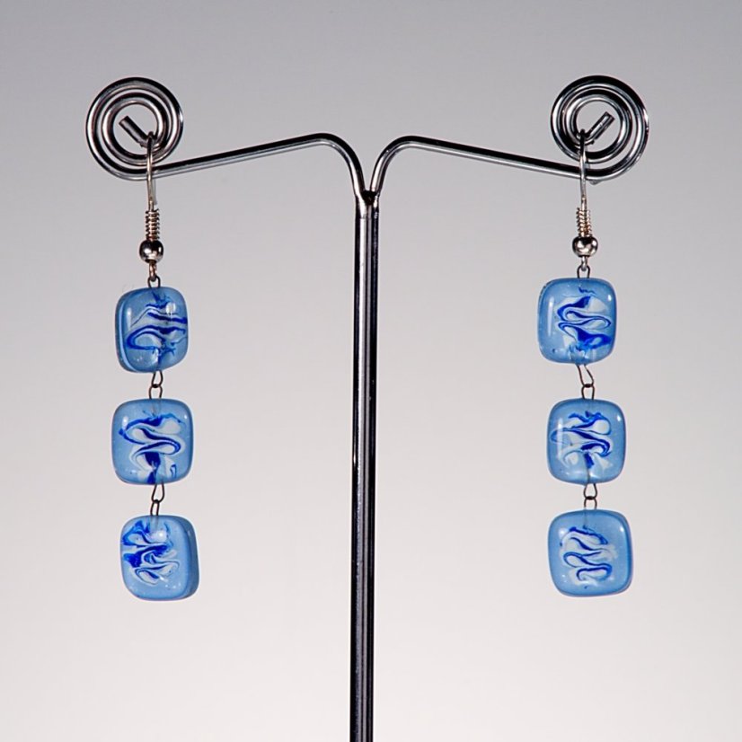 Blue glass earrings ANNA  N1004