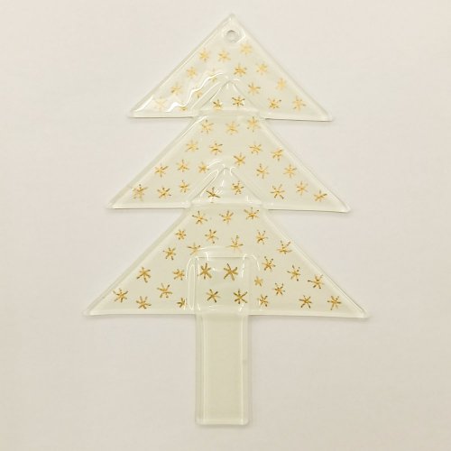 Christmas glass ornament tree white - stars
