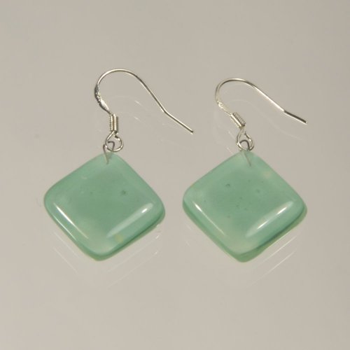 Green glass earrings  ROMA N1409