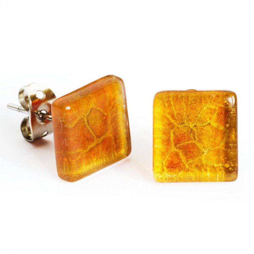 Amber glass earrings PUZETY N1823