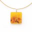 Glass pendant square yellow JULIET P1302
