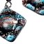 Glass earrings turquoise-brown MEMPHIS N0404