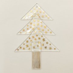 Christmas glass ornament tree transparent - golden stars