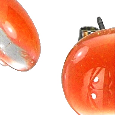 Orange glass earrings PUZETY N1815