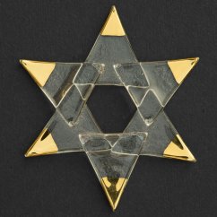 Christmas glass star clear - gold spikes