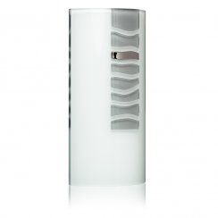 Szklany wazon biały LUXURY silver