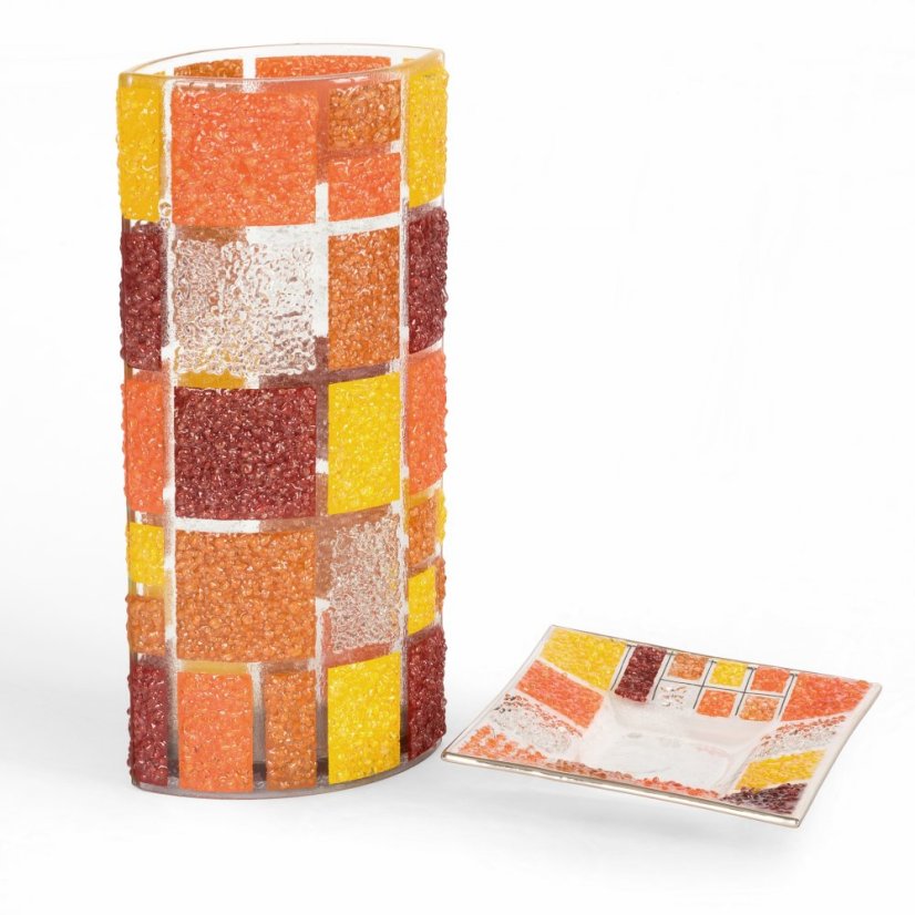 Orange glass vase CORAL KARO