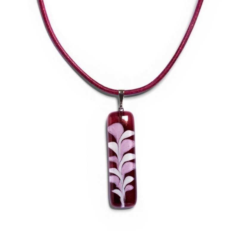 Rectangular glass pendant in burgundy CHIARA P1203
