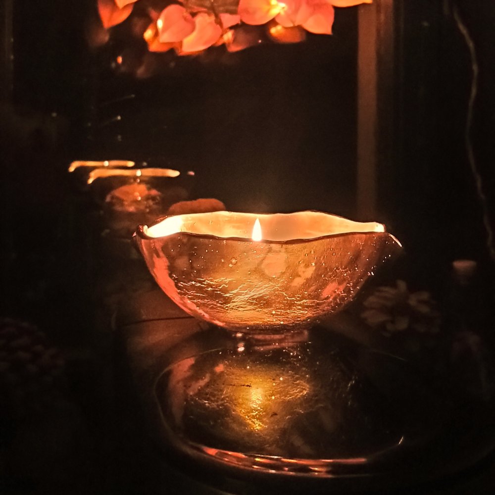 Luxury glass tealight candle holders - Colour - silver
