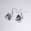 White glass earrings LINDA N0708