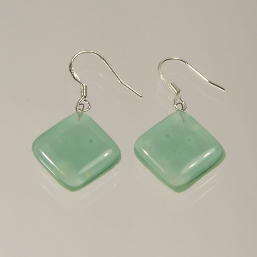 Green glass earrings  ROMA N1409