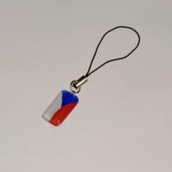 Sklenený prívesok na mobil ČESKÁ VLAJKA