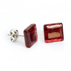 Ruby glass earrings PUZETY N1828