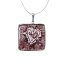 Glass pendant with heart, square brown TERRA P0207