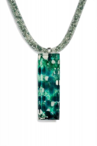 Brúsený sklenený zeleny šperk DAISY PRV0807